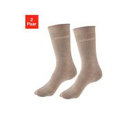 Basicsocken COPENHAGEN STUDIOS, Damen, Gr. 35-38, 2x beige meliert, Wolle, meliert, elastisch, Socken, gerippt, mit wärmender Wolle (45328627-35) 2x beige meliert