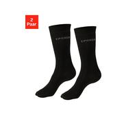 Basicsocken COPENHAGEN STUDIOS, Damen, Gr. 39-42, 2x schwarz, Wolle, unifarben, elastisch, Socken, gerippt, mit wärmender Wolle (45454503-39) 2x schwarz