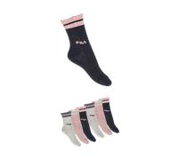 Basicsocken FILA "JUNIOR GIRL NORMAL PLAIN SOCKS", Mädchen, Gr. 27 (30), bunt (flower), diverse Faserarten, unifarben mit Farbeinsatz, elastisch, Socken, mit kontrastfarbigen Details (59469640-27) flo
