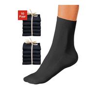 Basicsocken GO IN, Damen, Gr. 35-38, schwarz (10x schwarz), Baumwolle, Baumwollmischung, Elasthan, Polyamid, Polyester, unifarben, elastisch, Socken Basicsocken, unifarben (620932-35)