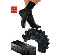 Basicsocken GO IN, Damen, Gr. 35-38, schwarz (20x schwarz), Baumwolle, Baumwollmischung, Elasthan, Polyamid, unifarben, elastisch, Socken, in der großen Big-Box, Topseller (482854-35) 20x schwarz