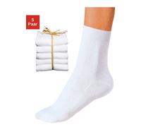 Basicsocken GO IN, Damen, Gr. 39-42, weiß, Baumwolle, Baumwollmischung, Elasthan, Polyamid, Polyester, unifarben, elastisch, Socken Basicsocken, unifarben (620910-39)