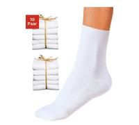 Basicsocken GO IN, Herren, Gr. 35-38, weiß (10x weiß), Baumwolle, Baumwollmischung, Elasthan, Polyamid, Polyester, unifarben, elastisch, Socken, unifarben (620926-35) 10x weiß