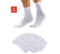 Basicsocken H.I.S "Damen Herren Business Socken, Anzugsocken ohne Gummibund", Damen, Gr. 39-42, weiß (10x weiß), Baumwolle, Baumwollmischung, Elasthan, Polyamid, unifarben, elastisch, Socken, mit eing