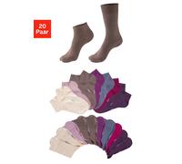 Basicsocken H.I.S, Herren, Gr. 39-42, 4x taupe, 4x beige, 4x pflaume, 2x jeans, 2x lila, 2x beere, 2x alt rosa, Baumwollmischung, unifarben, elastisch, Socken, zwei Längen im Kombi Pack (11895422-39)