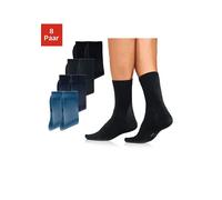 Basicsocken H.I.S, Herren, Gr. 39-42, blau (schwarz, anthrazit, blau), Baumwolle, Elasthan, Polyamid, unifarben, elastisch, Socken, mit hohem Baumwollanteil (206458-39) schwarz, anthrazit, blau