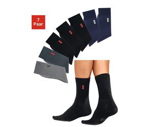 Basicsocken H.I.S, Herren, Gr. 39-42, blau (schwarz, grau, meliert, anthrazit, marine), Baumwolle, Baumwollmischung, Elasthan, Polyamid, meliert, elastisch, Socken, in angenehmer Baumwollqualität (276
