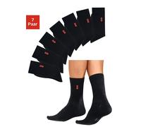 Basicsocken H.I.S, Herren, Gr. 39-42, schwarz, Baumwolle, Baumwollmischung, Elasthan, Polyamid, unifarben, elastisch, Socken, in angenehmer Baumwollqualität, Topseller (276303-39) schwarz