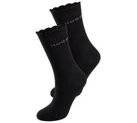 Basicsocken HUGO UNDERWEAR "2P RS LETTUCE CC W", Damen, Gr. 35-38, schwarz 001, Baumwollmischung, normal, Socken, Bund leicht gekräuselt (86280662-35) schwarz 001