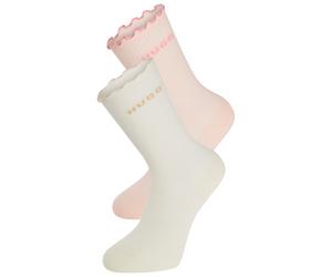 Basicsocken HUGO UNDERWEAR "2P RS LETTUCE CC W", Damen, Gr. 39-42, rosa (light, pastel pink 688), Baumwollmischung, normal, Socken, Bund leicht gekräuselt (45145748-39) light, pastel pink 688
