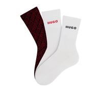 Basicsocken HUGO UNDERWEAR "3P QS LOGO AOP CC", Herren, Gr. 39-42, weiß (open miscellaneous 960), Baumwollmischung, elastisch, Socken (15308540-39) open miscellaneous 960