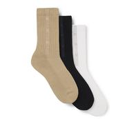 Basicsocken HUGO UNDERWEAR "3P QS RIB TAPE MD", Herren, Gr. 43-46, beige (medium beige 269), Materialmix, Socken, mit Rippdetails (20439235-43) medium beige 269