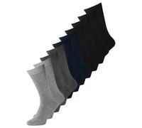 Basicsocken JACK & JONES "JACJENS SOCK 10 PACK NOOS", Herren, grau (dunkelgrau melange), Baumwollmischung, meliert, Socken (50870515-0) dunkelgrau melange