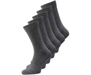Basicsocken JACK & JONES "JACJENS SOCK 5 PACK NOOS", Herren, grau (dk grau melange), Baumwollmischung, meliert, Socken (70777325-0) dk grau melange