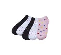 Basicsocken URBAN CLASSICS "Urban Classics Damen No Show Socks Rainbow Dots 5-Pack", Damen, Gr. 47-50, weiß, schwarz, hibiskuspink, Baumwolle, Elasthan, Polyester, normal, Socken (33057369-47) weiß, s