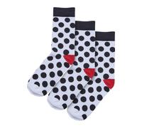 Basicsocken URBAN CLASSICS "Urban Classics Unisex Basic Polka Dot Socks 3-Pack", Herren, Gr. 39-42, weiß, schwarz, Baumwolle, Elasthan, Polyester, normal, Socken (21834343-39) weiß, schwarz