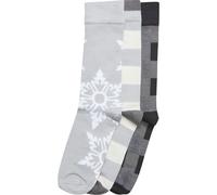 Basicsocken URBAN CLASSICS "Urban Classics Unisex Christmas Snowflakes Socks 3-Pack", Damen, Gr. 43-46, lightasphalt, 99% Polyester, 1% Elasthan, normal, Socken (73601255-43) lightasphalt