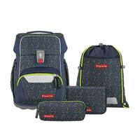 BASIS Schulranzen Set 4tlg Green Geometric-mehrfarbig