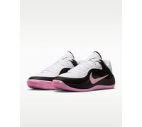 Basketballschuh NIKE "Nike Precision 8 Low", Herren, Gr. 44,5, weiß, pink rise, schwarz, pink rise, Synthetik, Textil, Schuhe (78575859-44,5) weiß, pink rise, schwarz, pink rise