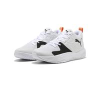 Basketballschuh PUMA "Court Pro 3 Mid Basketballschuhe Erwachsene", Herren, Gr. 42.5, weiß schwarz melon glow orange, Obermaterial: Synthetik, Textil. Futter: Textil. Innensohle: Textil. Laufsohle: Gu