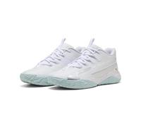 Basketballschuh PUMA "Dagger 2 Mid Basketballschuhe Erwachsene", Herren, Gr. 45, weiß silber feather gray metallic, Obermaterial: Synthetik, Textil; Futter: Textil; Innensohle: Textil; Laufsohle: Gumm