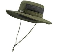 Bassdash Sonnenhut Fischerhut Bucket Hut UPF 50+ UV-Schutz Wasserdichter taktischer Angelhut mit breiter Krempe Einstellbare Größe mit Abnehmbarer Halsklappe für Männer und Frauen