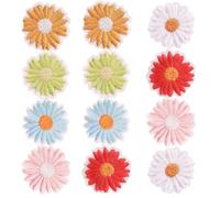 Bastelaufnäher Selbstklebender Gänseblümchen 12 Stück | Vliesstoff, Bestickt und Dekorativ, für Hut und Jeansjacke, Zuhause zum Verzieren und Reparieren