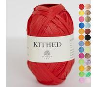 Bastgarn, weiches Bastgarn zum Häkeln, 100 m, glatter Bast zum Handstricken, Sommerhüte und Taschen (17 Rot)