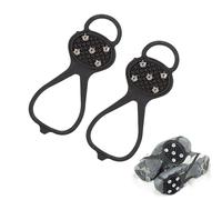 BASTOUR Anti Rutsch Schuhspikes, Steigeisen Schuhspikes, Schuhkrallen, Ice Klampen, Spikes Größe 35-43, Steigeisen mit 5 Zähnen für Outdoor-Schuhen, Schnee, Winter Outdoor Sport, Trekking