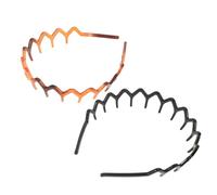 BATHVEVE 2 Stück Gezahnte Gewellte Stirnbänder aus Kunststoff Rutschfestes Haarband für Damen und Herren Schwarz und Schildpatt Haar Accessoire für Make Up und Alltag