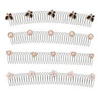 BATHVEVE 4 Stück Unsichtbarer Haarkämme aus Zinklegierung Vielseitig für Jede Frisur Komfortabel im Styling U förmige Haarspangen zur Fixierung von Pony und Haarsträhnen