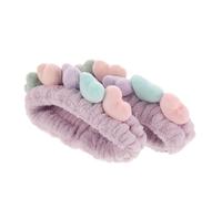 BATHVEVE Spa Stirnband 2 Stück Herz Haargummi Elastisch Weich für Damen zum Schminken Gesicht Waschen Duschen Haarband