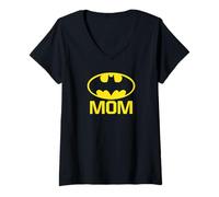 Batman Bat Mom Bat Mama T-Shirt mit V-Ausschnitt