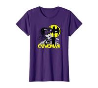 Batman Catwoman Rooftop Cat T Shirt T-Shirt, Damen, Violett, XXL