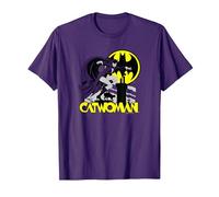 Batman Catwoman Rooftop Cat T Shirt T-Shirt, Herren, Violett, XXL