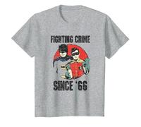 Batman Classic TV Series Since 66 T Shirt T-Shirt, Kinder, Grau Meliert, 128