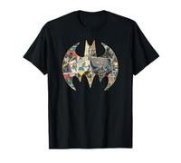 Batman Comic Collage Bat Logo T-Shirt