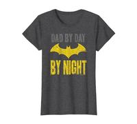 Batman Dad by Day Papa bei Tag, Batman by Nacht T-Shirt, Damen, Anthrazit Meliert, XXL
