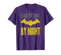 Batman Dad by Day Papa bei Tag, Batman by Nacht T-Shirt, Herren, Violett, XXL