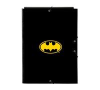 Batman Game Over - Folio-Ordner mit 3 Klappen, ideal für Kinder verschiedener Altersgruppen, bequem und vielseitig, Qualität und Widerstandsfähigkeit, 26 x 36,5 cm, Schwarz, M, Lässig