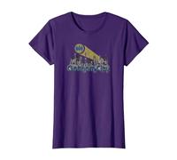 Batman Gotham City Distressed T-Shirt, Damen, Violett, XXL