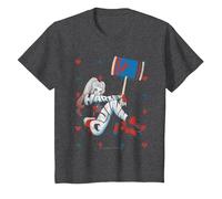 Batman Harley Quinn Playing Card Suit Camiseta T-Shirt, Kinder, Anthrazit Meliert, 152