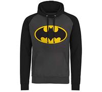 Batman Herren WB-36-BAT047-H55-16 Kapuzenpulli, Grigio Scuro-Nero, L