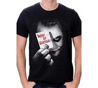 Batman Herren Joker Why So Serious T-Shirt, Schwarz, L