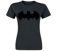 Batman Inked Logo Girly Tee Damen T-Shirt Black-XL