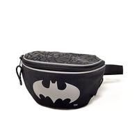 Batman - Offiziell Lizenziertes DC Comics - Bauchtasche Doggy Bag schwarz/reflektierend - doppelte Tasche - Verstellbarer Schultergurt - 23 x 16,5 x 8,5 cm