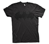 BATMAN Offizielles Lizenzprodukt Inked Logo Herren T-Shirt (Schwarz), Large