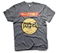 BATMAN Offizielles Lizenzprodukt Japanese Retro Logo Herren T-Shirt (Dunkel-Heather), Large