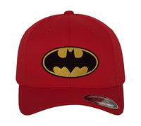 BATMAN Offizielles Lizenzprodukt Logo Premium Flexfit Cap (Rot), Groß/X-Large