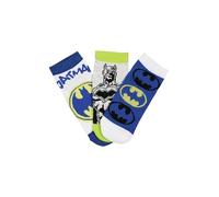 BATMAN Socken für Kinder, Jungen, 3 Paar, Baumwolle, mehrfarbig, Superhelden-Motiv, Packung mit 2 Stück, 31-34 cm
